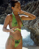 image of Cerry Bikini Top in Watercolour Green