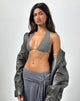 Image of Cerry Bikini Top in Charcoal with Studs