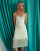 Image of Garula Skirt in Satin Sage with Lace Trim