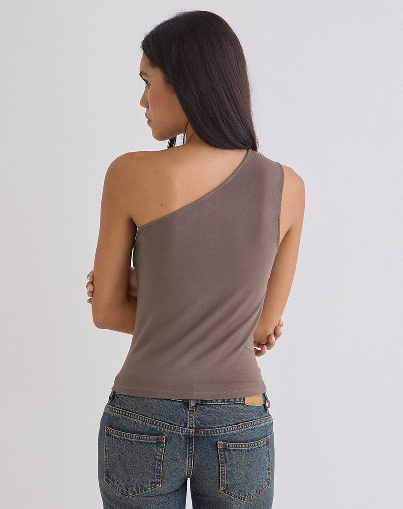 Image of Chivago Cross Lace Up Top in Coffee Quartz