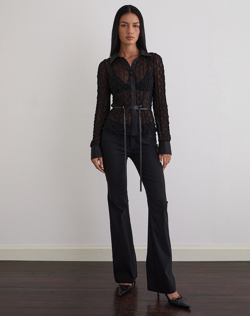 Image of Christabel Shirt in Textured Mesh Black