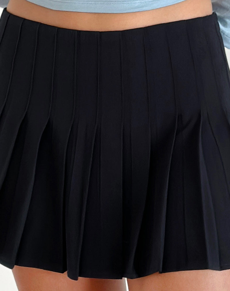 Image of Cida Small Pleat Mini Skirt in Navy