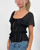 Image of Cintan Tie Front Top in Black