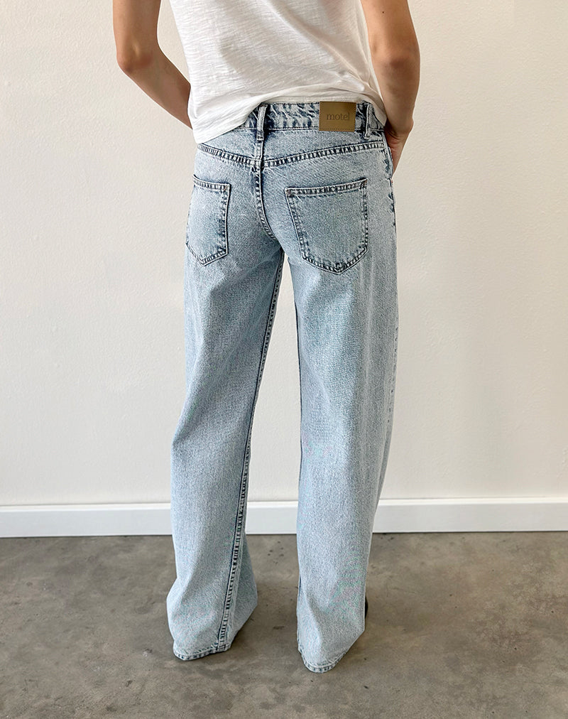 Image of Low Rise Parallel Jeans in 80s Light Blue Wash