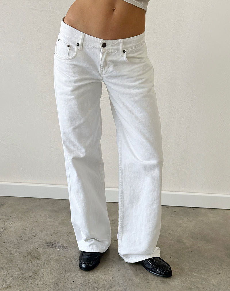 Image of Low Rise Parallel Jeans in True White
