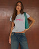 Image of Clio Baggy Tee in Grey Marl with 'Nepo Baby' Graphic
