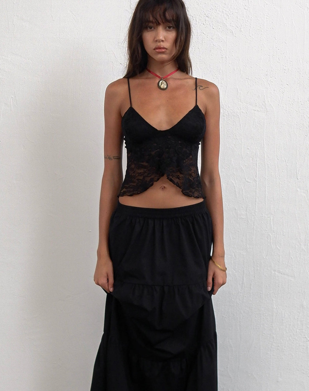 Cojira Lace Butterfly Top in Black
