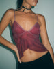 Image of Cojira Mesh Butterfly Top in Tonal Burgundy Paisley