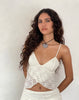 Image of Cojira Lace Butterfly Top in Ivory