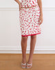 Image of Radu Midi Skirt in Cream with Red Leafy Lily Flock