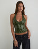 Image of Cosio Halter Top in Mix Sequin Khaki