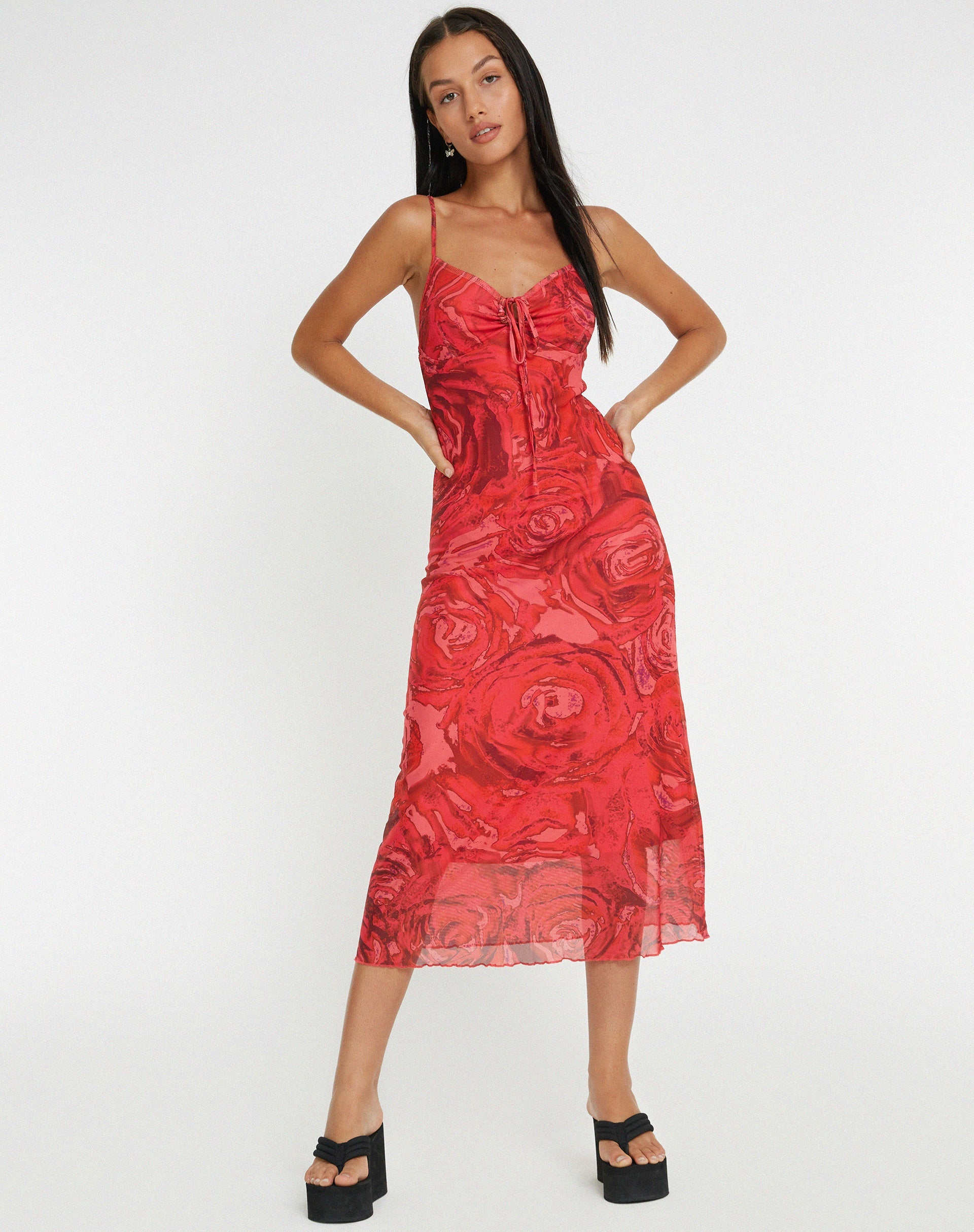 image of Coya Maxi Dress in Rose Petal Red