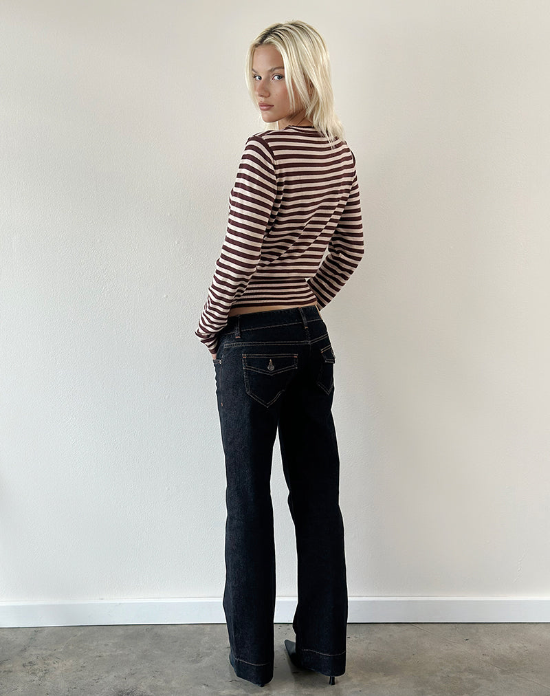 Image of Low Rise Bootcut Jeans in Indigo
