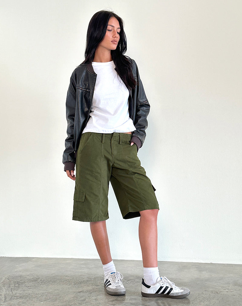 Image of Dallas Longline Cargo Shorts in Dark Olive