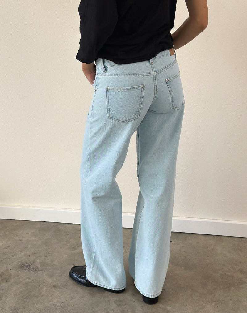 Image of Low Rise Parallel Jeans in Light Wash Blue