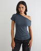 Image of Danama One Shoulder Top in Jersey Ocean Storm