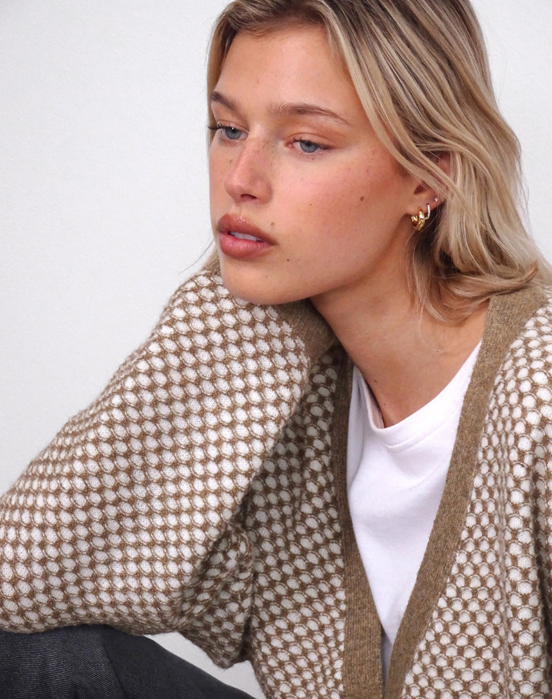 Image of Danov Cardi in Brown Gingham