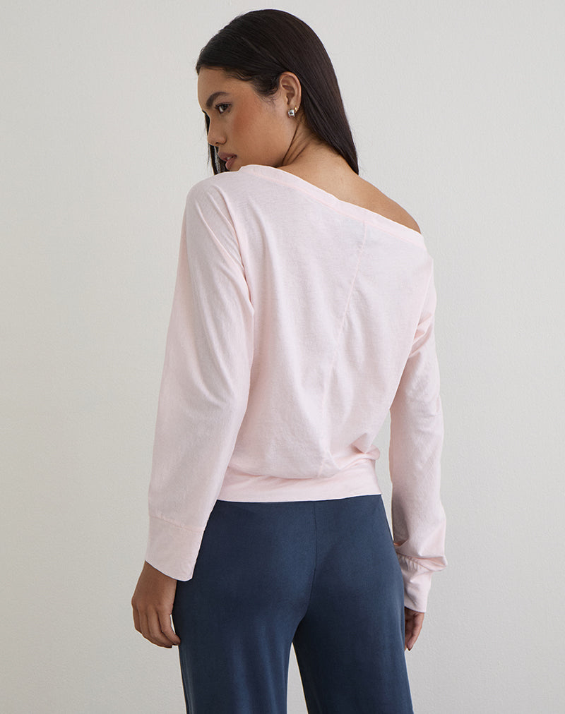 Image of Daral Long Sleeve Top in Jersey Light Pink