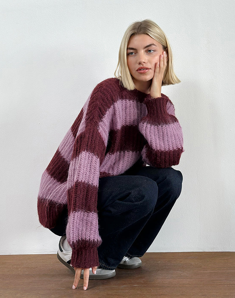 Image of Daren Jumper in Purple Stripe