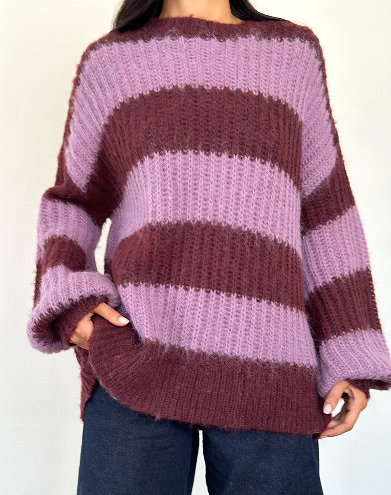 Image of Daren Jumper in Purple Stripe