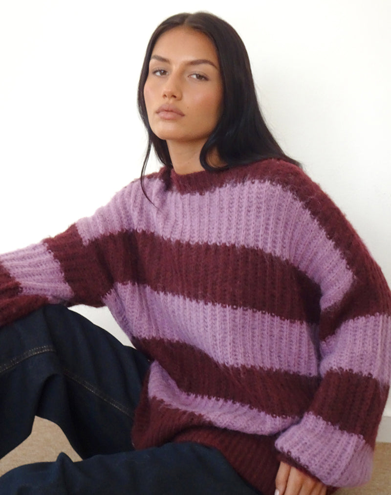 Image of Daren Jumper in Purple Stripe