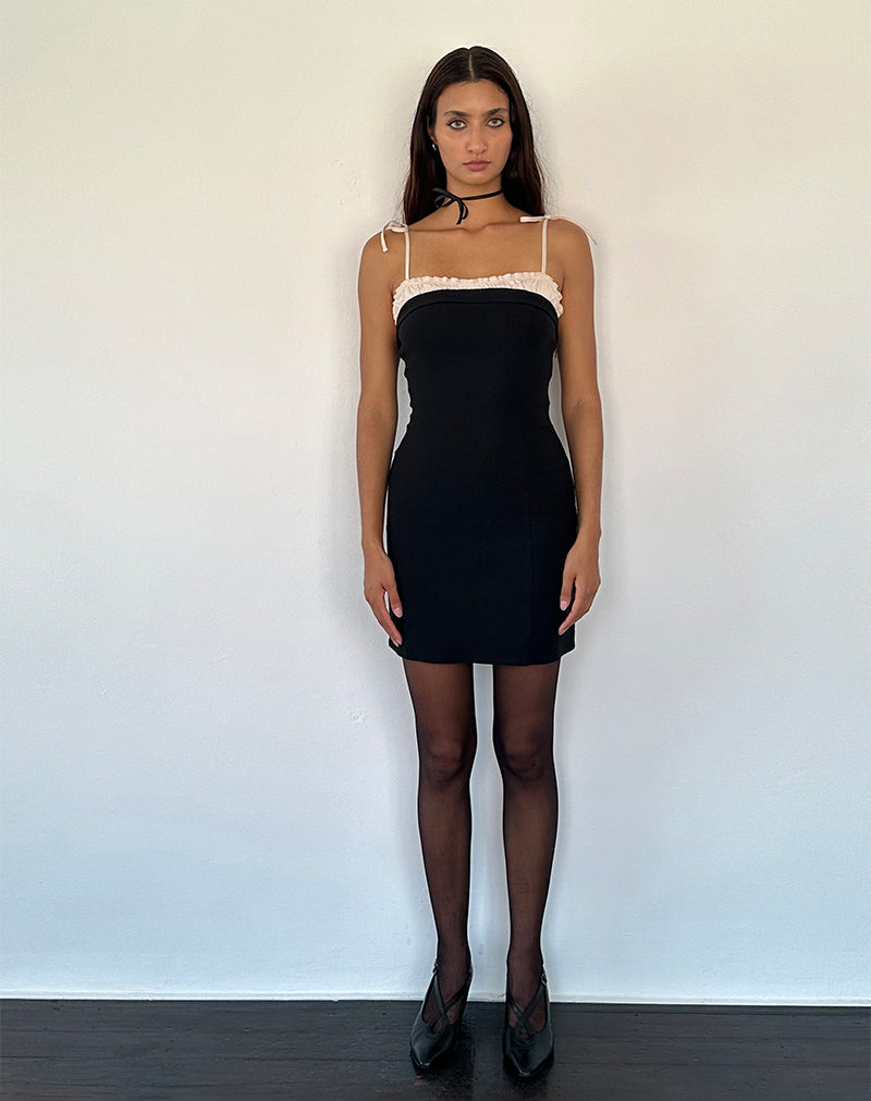 Image of Daruka Mini Dress in Satin Black