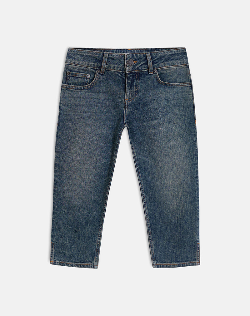 Image of Denim Capri Jean in Dirty Green