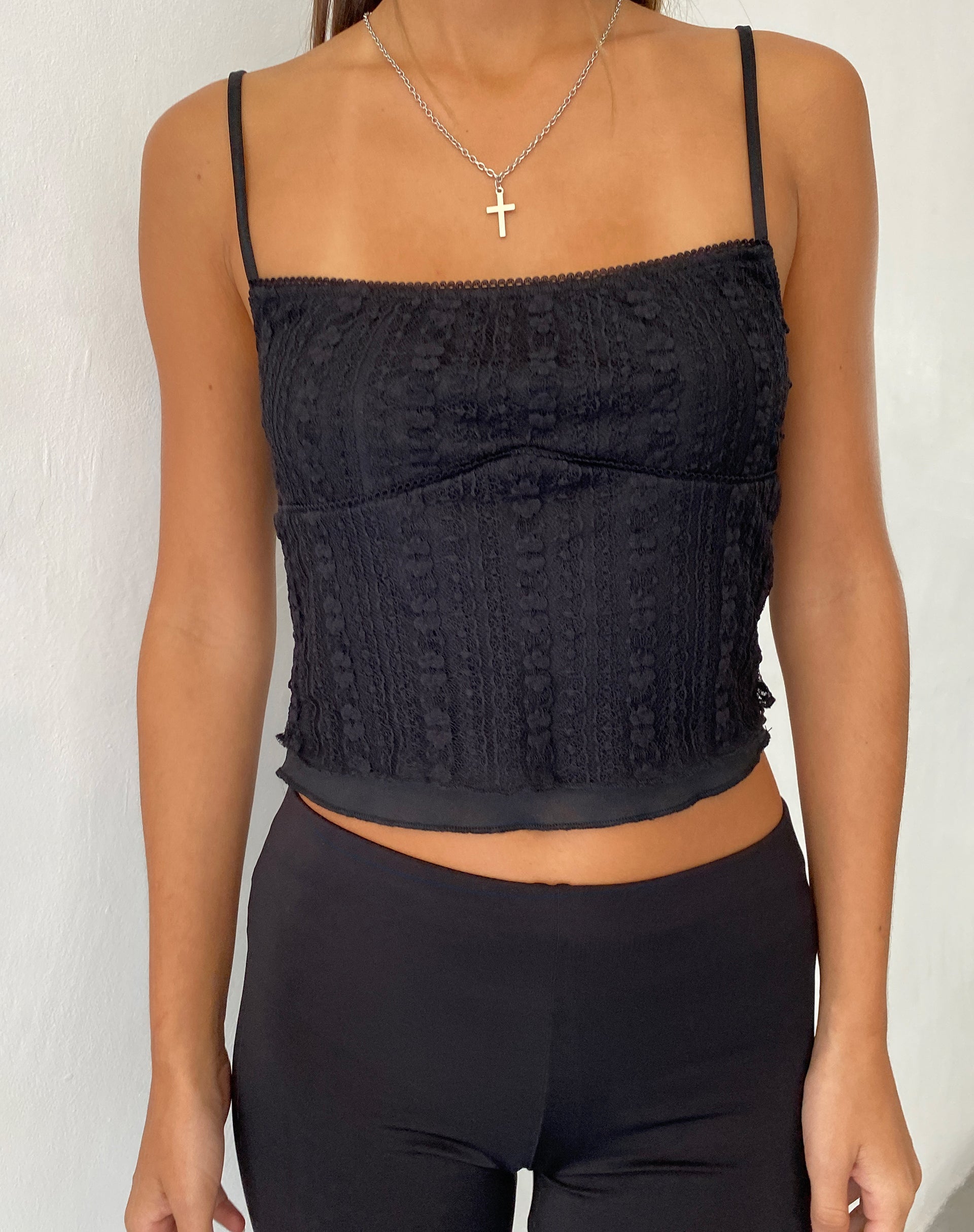 Image of Deska Cami Top in Lace Black