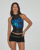 Image of Diana Halterneck Top in Watercolour Flower Blue