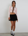 Image of Dipha Cardigan in Blush Pink with Black Bows