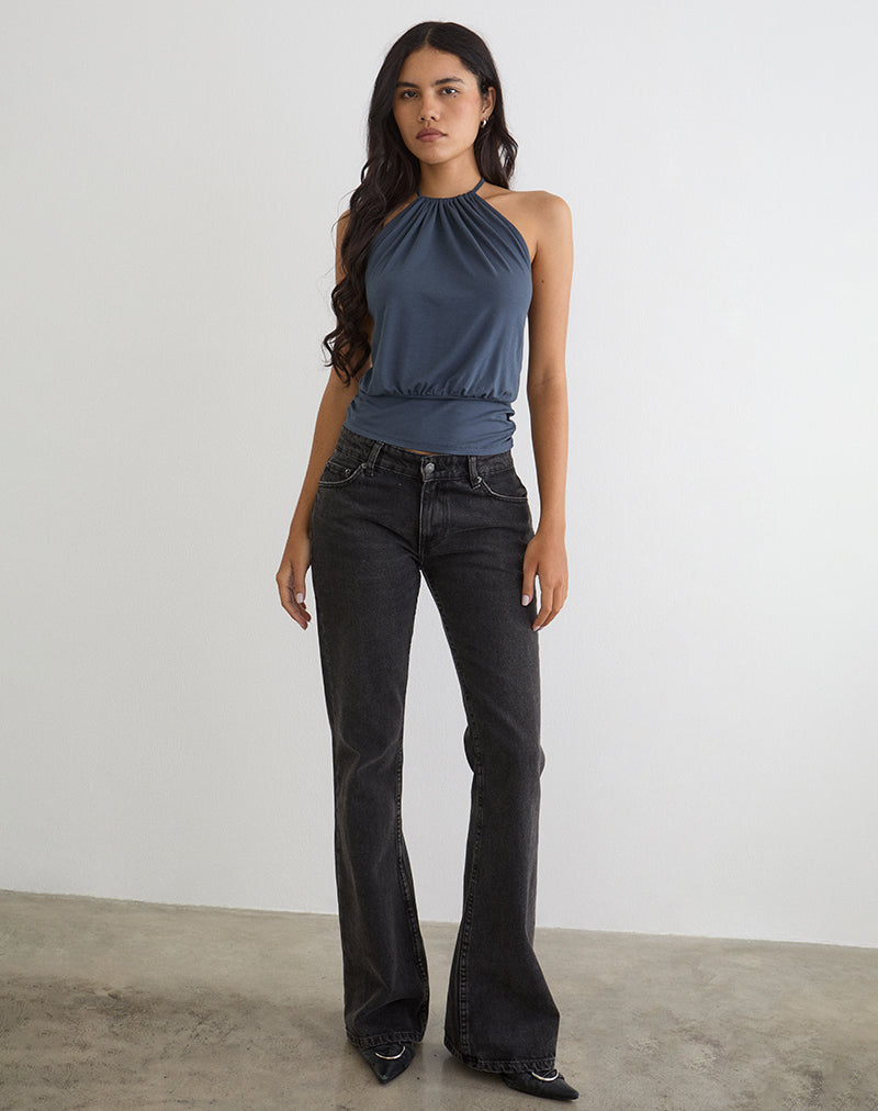 Image of Diraka High Neck Top in Jersey Ocean Storm