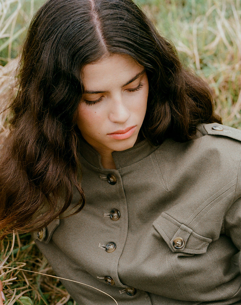 Diranda Military Jacket in Twill Khaki