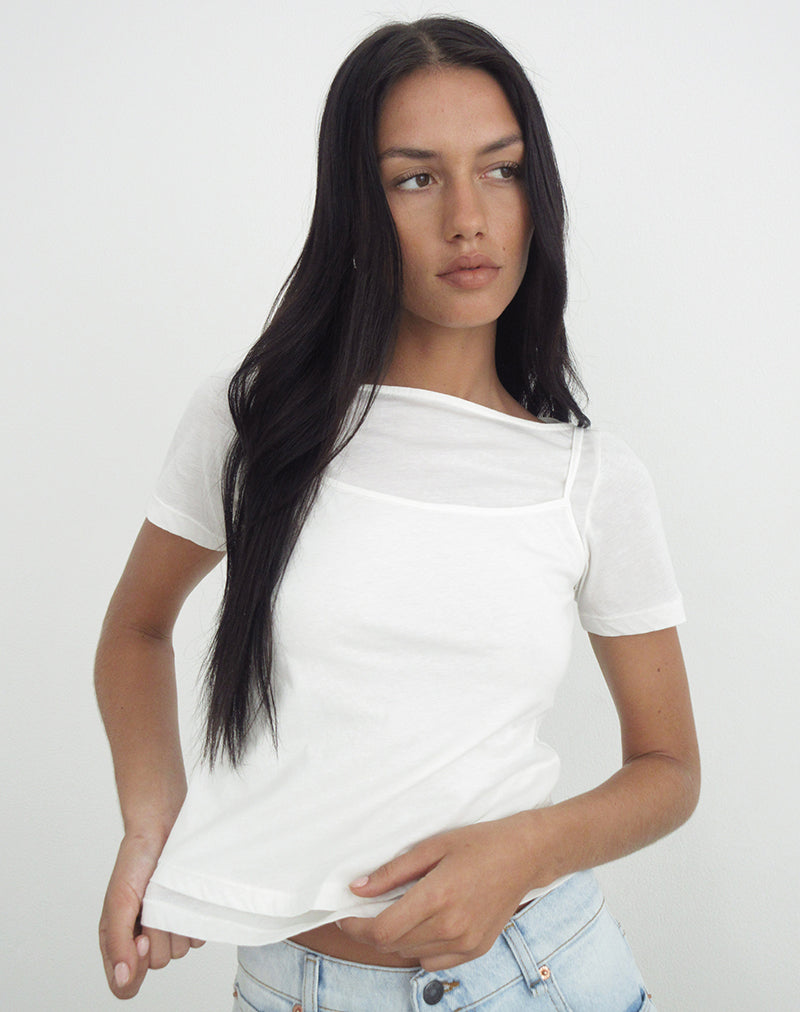 Image of Dolman Tee in Tissue Jersey Off White