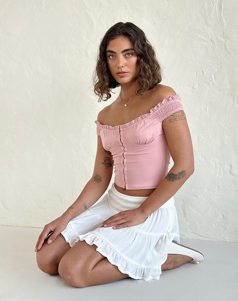 Dovica Corset Top in Pink Lady