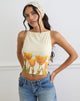 Image of Dudley Vest Top in Buttermilk Blurry Tulip
