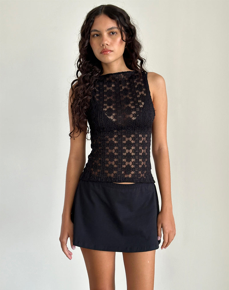 Dudley Top in Regal Lace Black