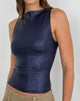 Image of Dudley Vest Top in Drape Sequin Navy
