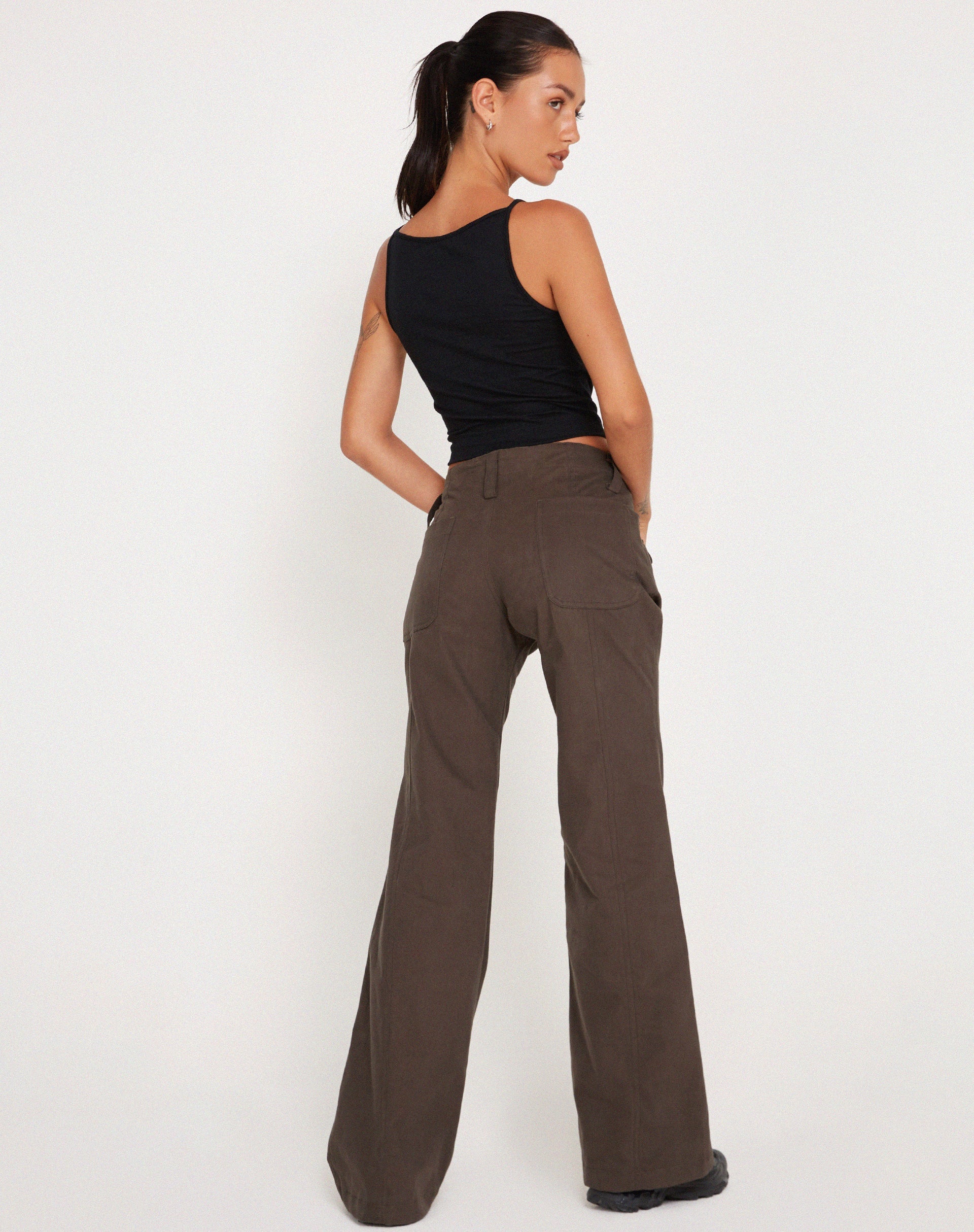 Image of Kauna Low Rise Trouser in Dark Grey