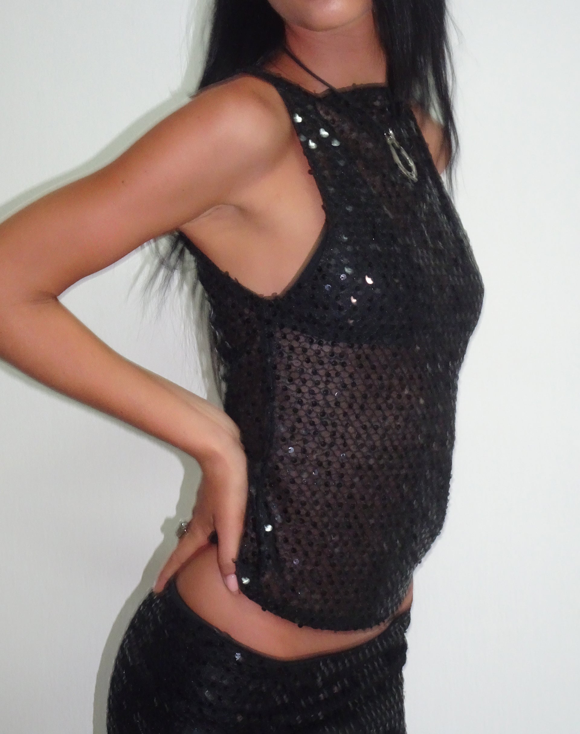 Glitter vest outlet top