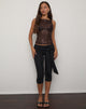 Image of Effy Tie Side Cupro Capri in Black