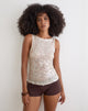 Image of Dudley Vest Top in Sequin Crochet Cream