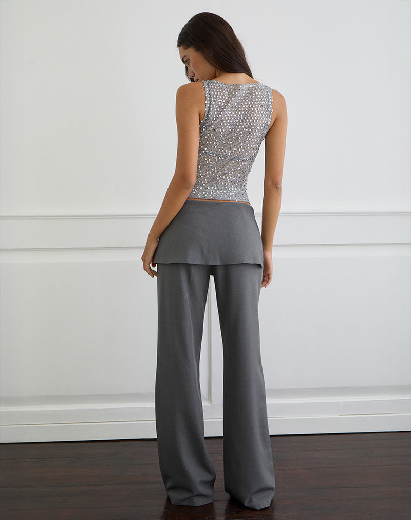 Image of Elka Wrap Trouser in Tailoring Charcoal