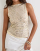 Image of Dudley Vest Top in Sequin Knit Cream