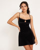 Image of Duri Mini Dress in Black Velvet