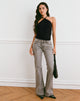 Image of Dyilla Arrow Neck Top in Black
