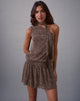 Image of Dyle Mini Dress in Abstract Polka Flock Brown
