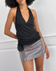 Image of Earline Mini Skirt in Sequin Check Brown