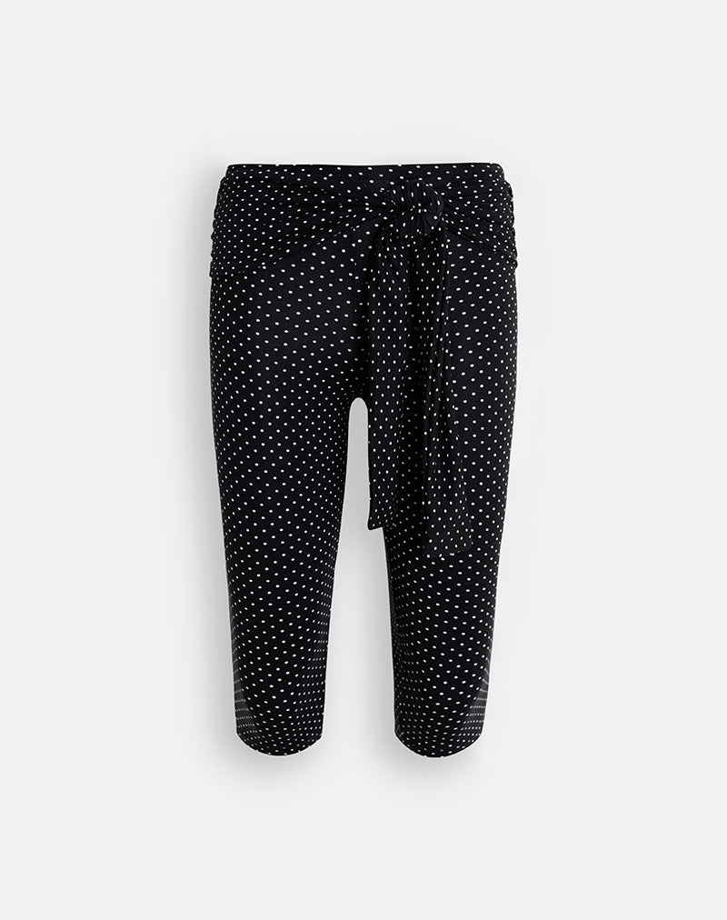 Image of Effy Tie Side Capri in Black with Micro Polka Dots