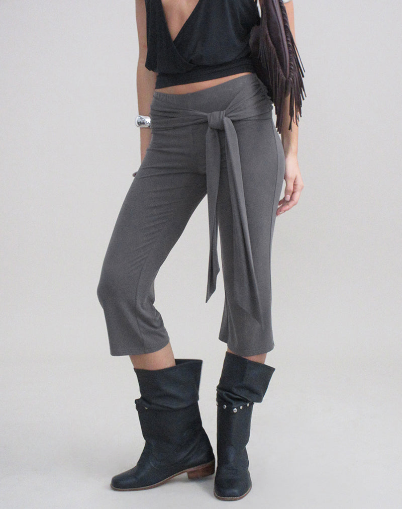 Effy Tie Side Cupro Capri in Dark Grey