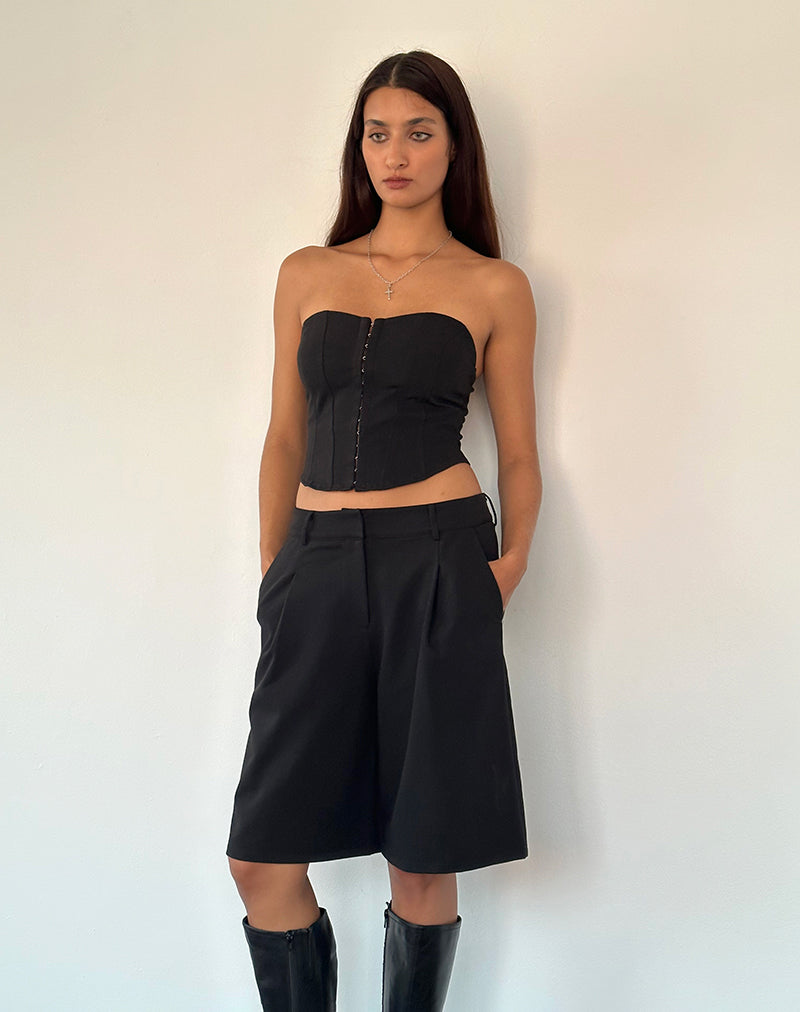 Image of Ayna Longline Shorts in Tailoring Black
